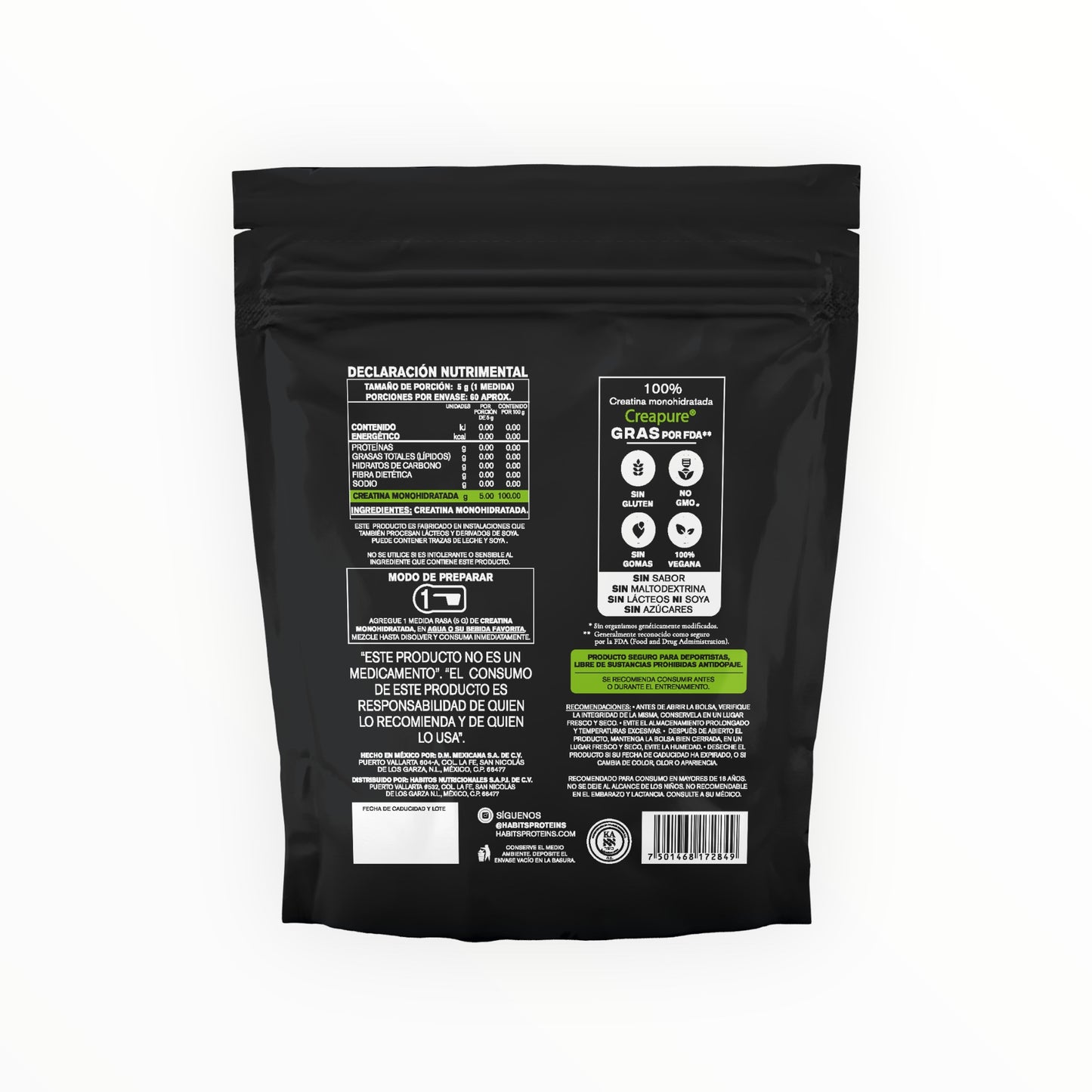 CREATINA Premium Creapure Hecha en Alemania.