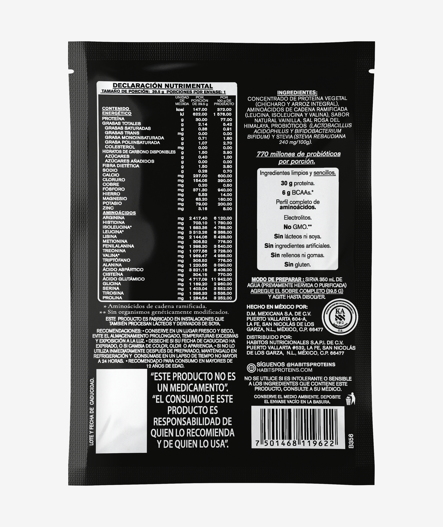 Protein Sachets Vanilla - High Performance