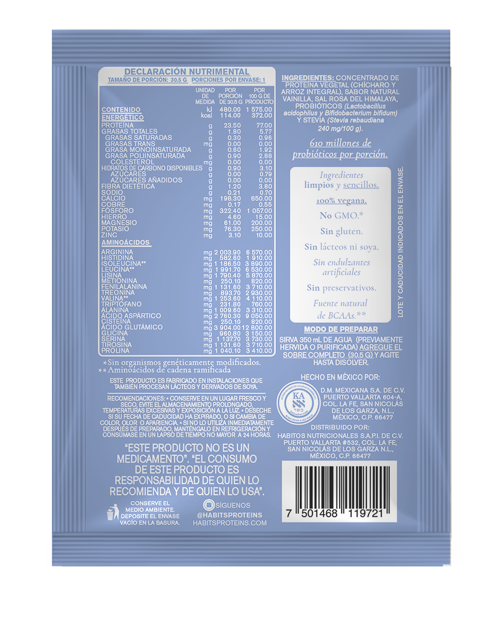 Protein Sachets Probiotic Vanilla