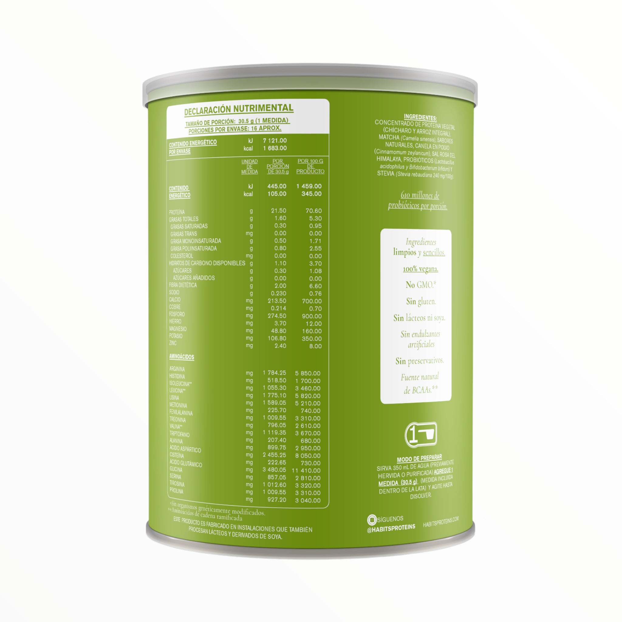 Protein Probiotic Matcha Vanilla -  488g